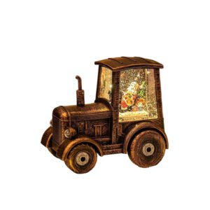 Golden Christmas Tractor Holiday Decoration