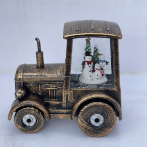 Golden Christmas Tractor Toy for Kids