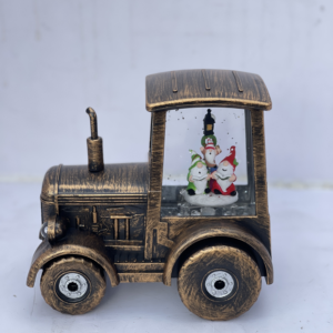 Golden Christmas Tractor Decoration