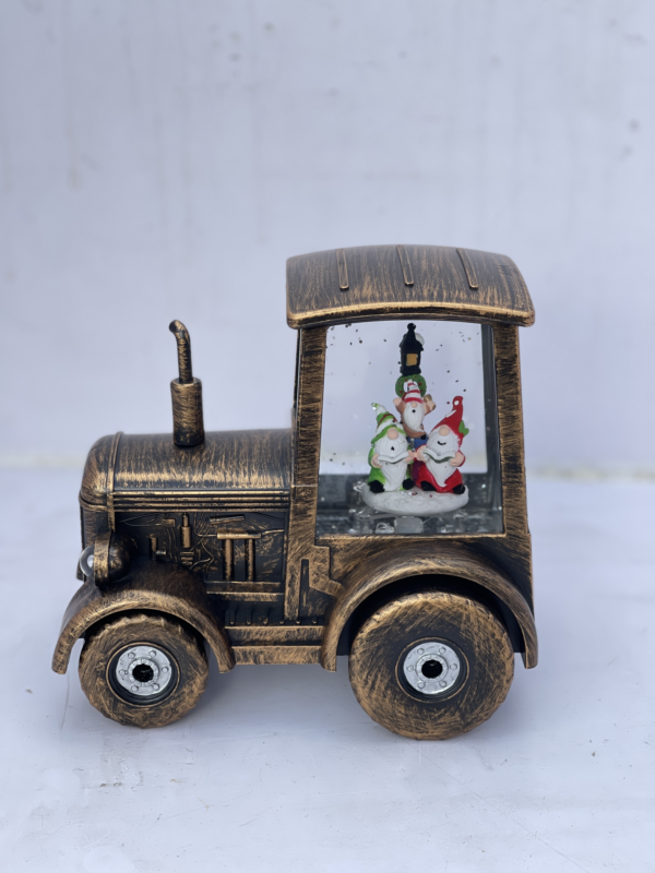 Golden Christmas Tractor Decoration