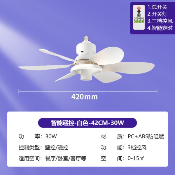 Smart Remote-Controlled LED Ceiling Fan Light - Image 4