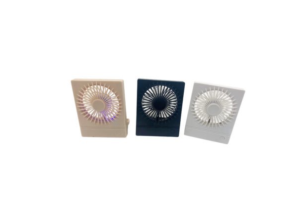 Tri-Color Mini Desktop Fan (Beige/Purple Light Edition)​