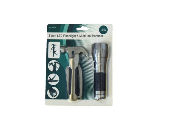​​PCC-36414 Multi-Tool Kit - 3W LED Flashlight & Hamme