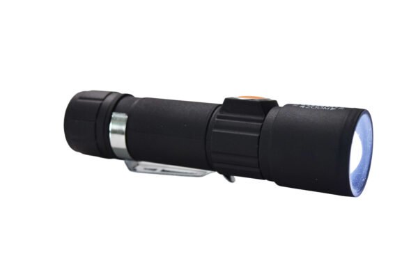 ZoomTac Adjustable Tactical Flashlight (Black/Orange)​ - Image 2