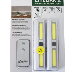 2 Multi-Functional LED Light 2-Pack with Remote Control
