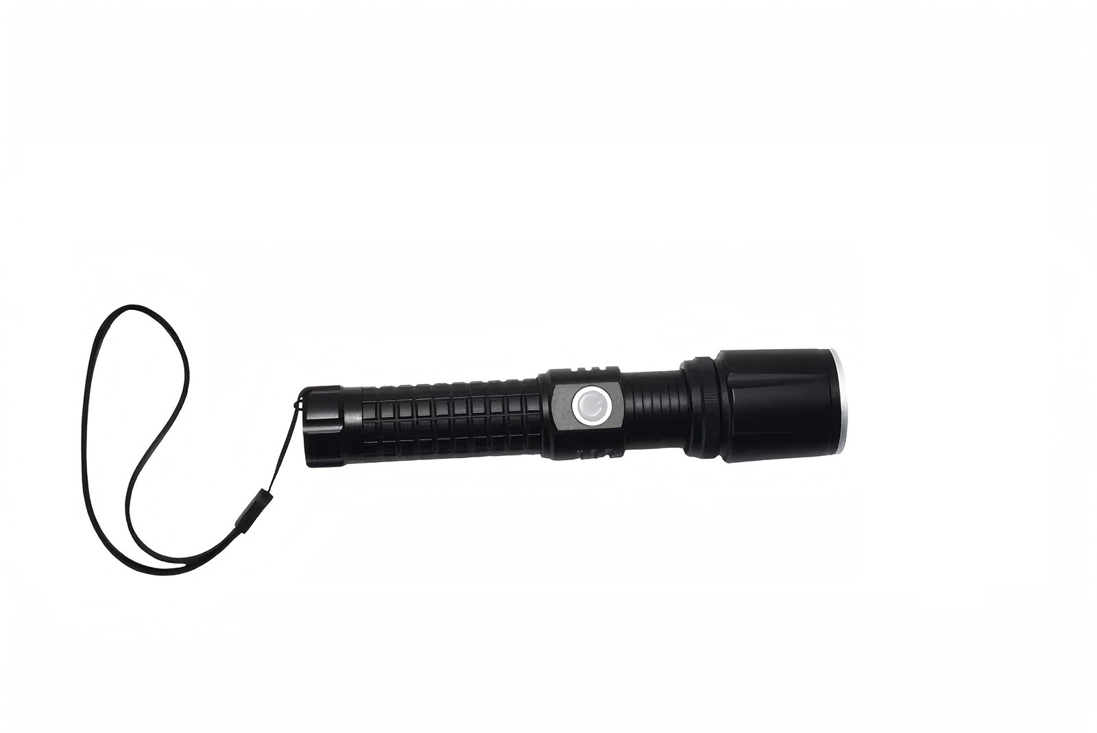 USB Rechargeable Zoomable LED Flashlight with Lanyard