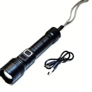 USB Rechargeable Zoomable LED Flashlight with Power Indicator