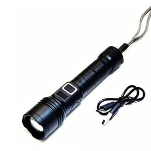 图片清晰化-600x400 USB Rechargeable Zoomable LED Flashlight with Power Indicator