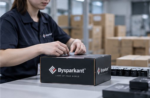 Bysparkant retail cartons being packed on the line